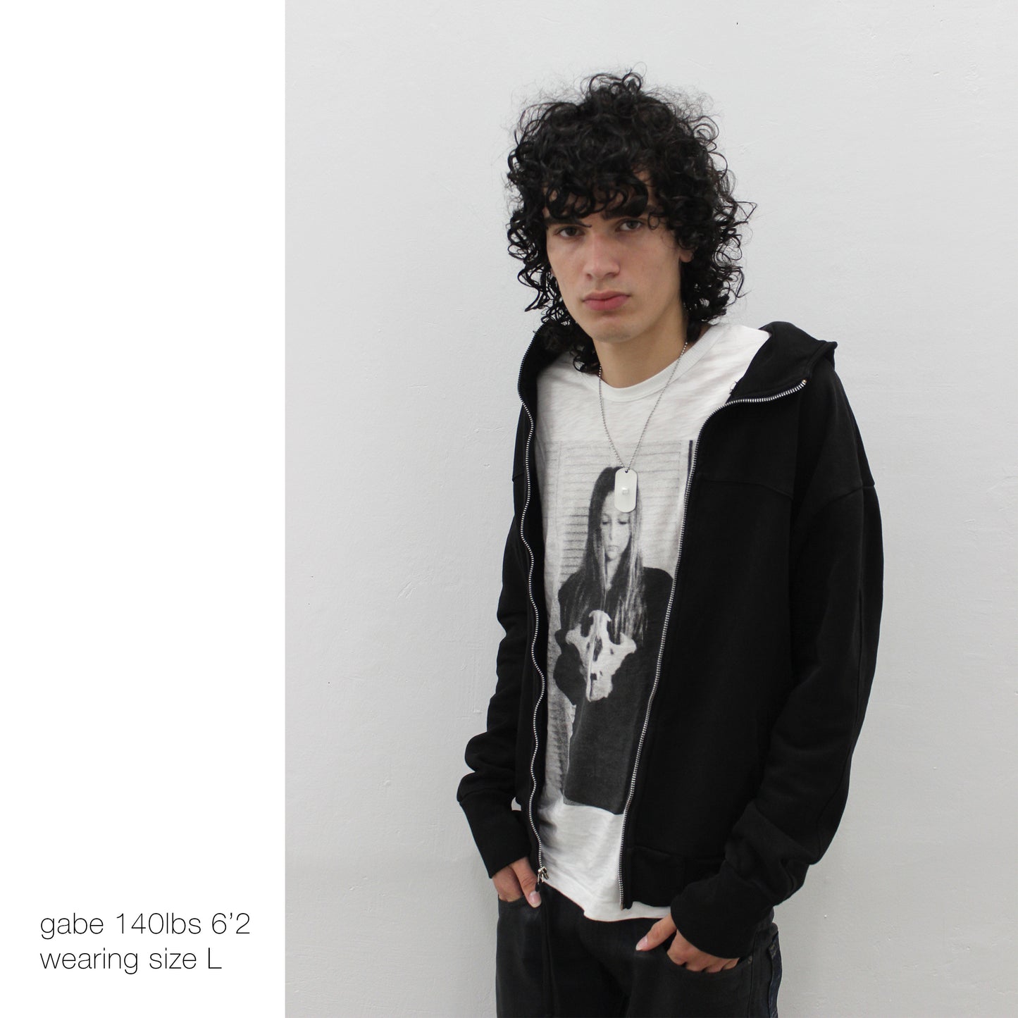 Black Zip Up Hood e